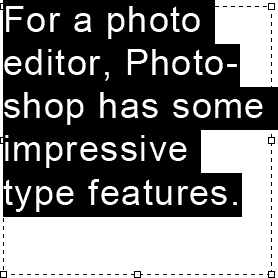 The text now fits inside the text box after resizing the type. Image © 2011 Photoshop Essentials.com