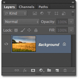 The Layers panel in Photoshop CS6. Image © 2012 Steve Patterson, Photoshop Essentials.com