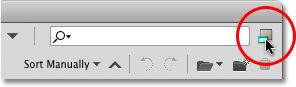 The Compact Mode icon in Adobe Bridge CS4. Image © 2010 Photoshop Essentials.com.