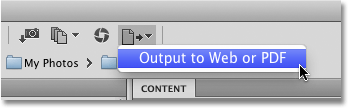 The Output icon in Adobe Bridge CS4. Image © 2010 Photoshop Essentials.com.