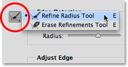 The Refine Radius and Erase Refinements Tools in Refine Edge. 