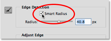 Turning on Smart Radius in Refine Edge. 
