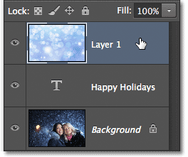 Selecting the layer that's going to be clipped by the clipping mask. Image © 2012 Photoshop Essentials.com