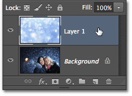Selecting the top layer in the Layers panel. Image © 2012 Photoshop Essentials.com