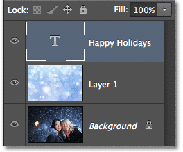 The Layers panel showing the newly added Type layer. Image © 2012 Photoshop Essentials.com
