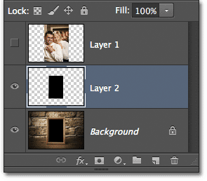 The selected area inside the photo frame has been copied to a new layer. Image © 2012 Photoshop Essentials.com