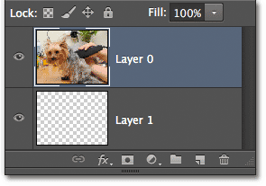 The Layers panel showing that the clipping mask has been released. Image © 2012 Photoshop Essentials.com