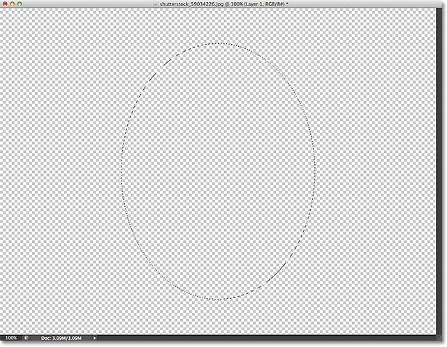 A selection outline drawn with the Elliptical Marquee Tool. Image © 2012 Photoshop Essentials.com