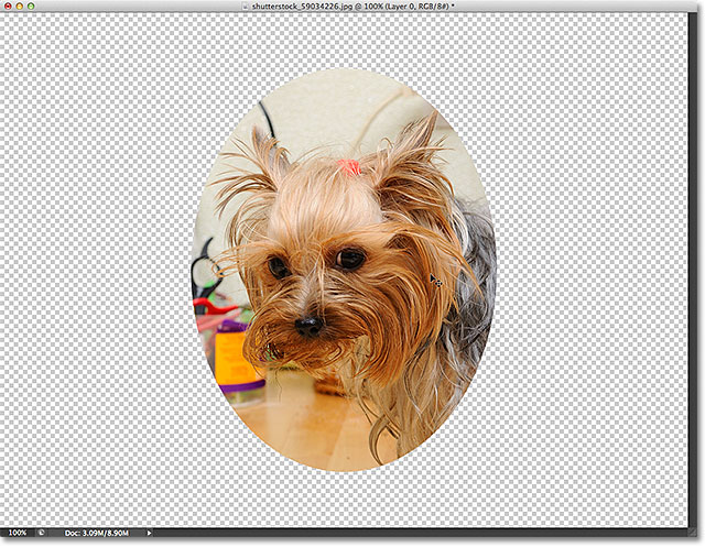 The image after centering the image inside the clipping mask. Image © 2012 Photoshop Essentials.com