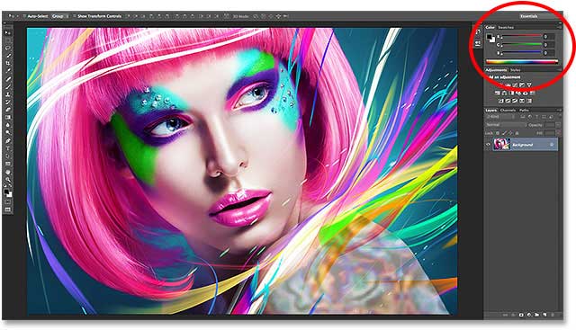 The Color panel in Photoshop CC 2014. 