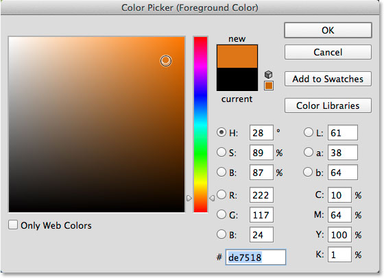 The Color Picker in Photoshop. 