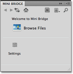 The Mini Bridge set to the Home Page in Photoshop CS5. Image © 2010 Steve Patterson, Photoshop Essentials.com