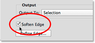 Turning on the Soften Edges option in Focus Area. 