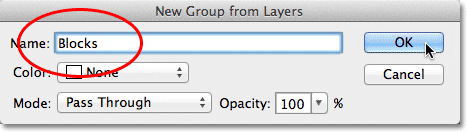 Naming the new layer group. Image © 2011 Photoshop Essentials.com