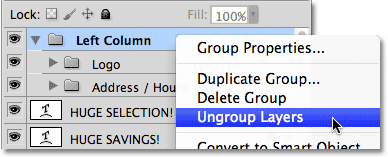 Ungrouping layer groups from another layer group. Image © 2011 Photoshop Essentials.com