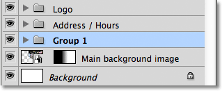 Creating a new layer group named Group 1. Image © 2011 Photoshop Essentials.com