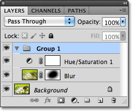 The Layers panel displaying smaller thumbnail images. Image © 2011 Photoshop Essentials.com