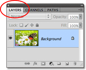 The Layers panel name tab in Photoshop. Image © 2011 Photoshop Essentials.com
