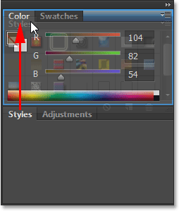 A blue highlight border appears around the new panel group. Image © 2013 Steve Patterson, Photoshop Essentials.com