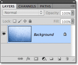 The Background layer in the Layers panel in Photoshop CS5. Image © 2011 Photoshop Essentials.com