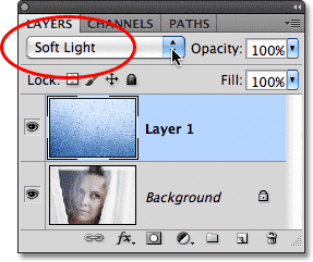 The Soft Light blend mode in Photoshop. Image © 2011 Photoshop Essentials.com