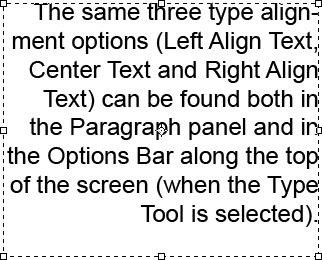 An example of right aligned paragraph type in Photoshop. Image © 2011 Photoshop Essentials.com