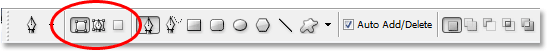 The Options Bar in Photoshop with the Pen Tool selected.