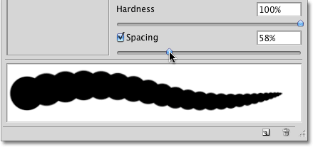 A preview of the Fade option in the Brushes panel in Photoshop. Image © 2010 Photoshop Essentials.com