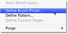 The Define Brush Preset option in Photoshop. Image © 2010 Photoshop Essentials.com