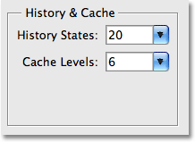 The 'History States' option in the Performance Preferences.
