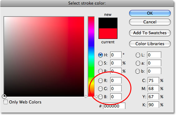 The Color Picker in Photoshop. Image © 2008 Photoshop Essentials.com.