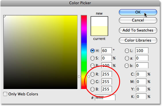 The Color Picker in Photoshop. Image © 2008 Photoshop Essentials.com.