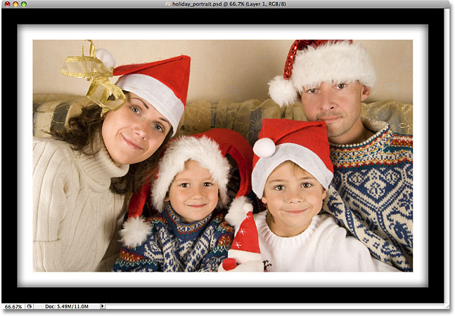 A photo frame created using layer styles in Photoshop. Image © 2008 Photoshop Essentials.com.