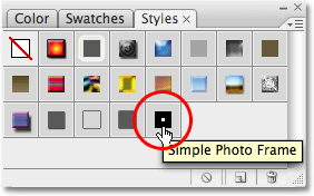 The layer style is now loaded back into Photoshop. Image © 2008 Photoshop Essentials.com.