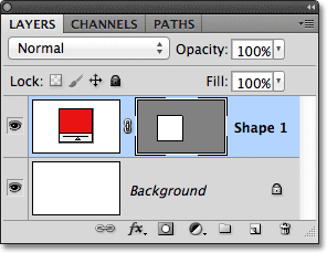 A Shape layer appears in the Layers panel in Photoshop. Image © 2011 Photoshop Essentials.com