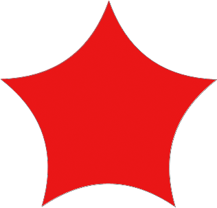 A star with rounded indents drawn in Photoshop. Image © 2011 Photoshop Essentials.com