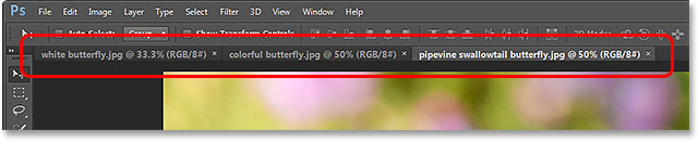 Each document has its own tab at the top. Image © 2013 Photoshop Essentials.com