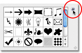 The arrow icon in the Shape Picker in Photoshop. Image © 2011 Photoshop Essentials.com