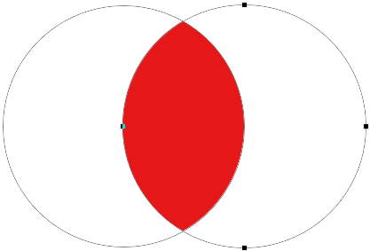 The two vector shapes with Intersect Shape Areas selected. Image © 2011 Photoshop Essentials.com