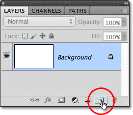 The New Layer icon in the Layers panel in Photoshop. Image © 2011 Photoshop Essentials.com