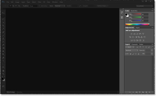 The panels in the Photoshop CS6 interface. Image © 2013 Steve Patterson, Photoshop Essentials.com