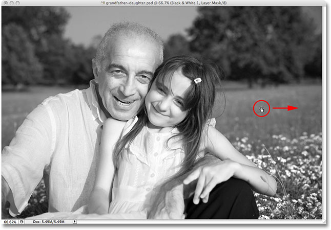 Click and drag directly inside the image to lighten or darken certain areas. Image © 2009 Photoshop Essentials.com.