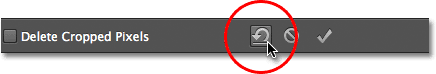 The Reset button resets the crop box, rotation and aspect ratio. Image © 2012 Photoshop Essentials.com