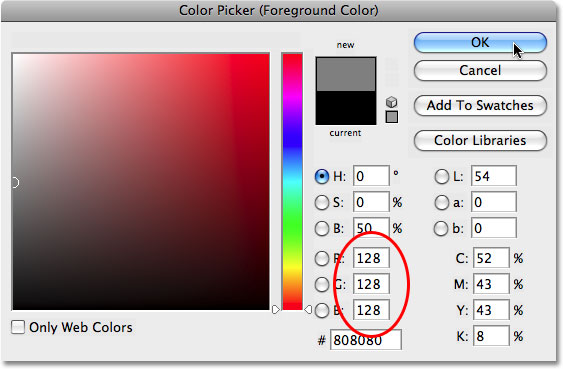 The Color Picker in Photoshop.  Image © 2008 Photoshop Essentials.com.