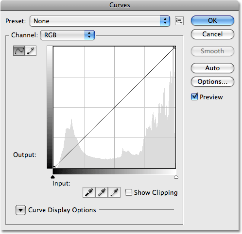 The new Curves dialog box in Photoshop CS3. Image © 2009 Photoshop Essentials.com.