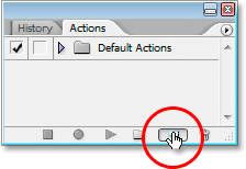Click the Create New Action icon in Photoshop's Actions palette