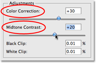 The Adjustments options can be used to correct any color or contrast problems. Image © 2009 Photoshop Essentials.com