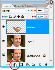 Clicking the Layer Styles icon at the bottom of Photoshop's Layers palette