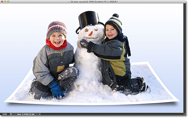 Photoshop 3D Pop Up Photo Effect. Image © 2012 Photoshop Essentials.com.