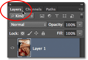 Opening the Layers panel. Image © 2012 Photoshop Essentials.com